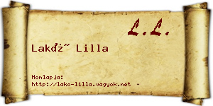 Lakó Lilla névjegykártya