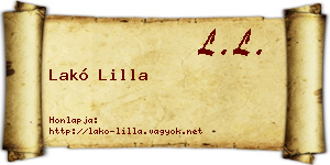 Lakó Lilla névjegykártya